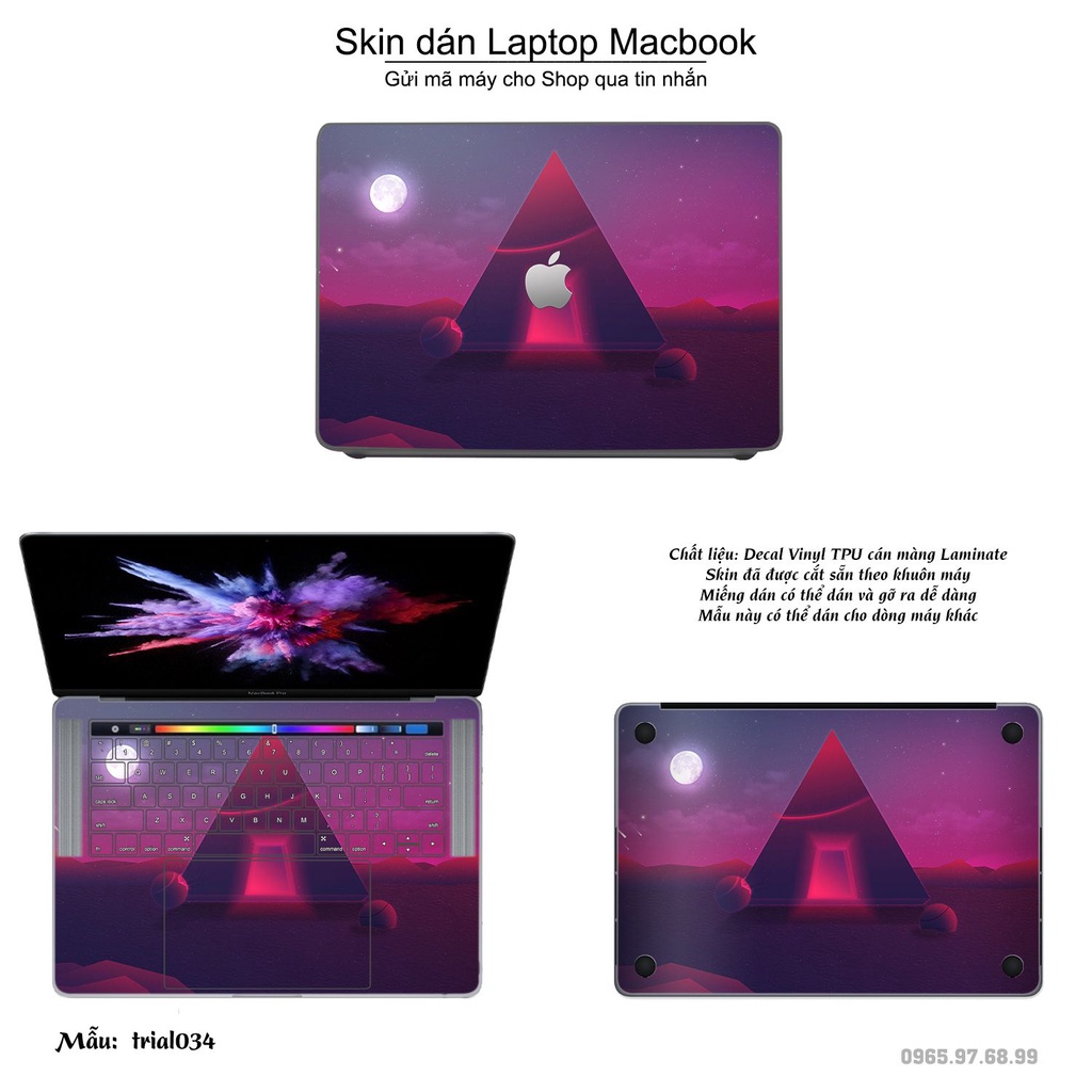 Skin dán Macbook mẫu Đa giác (đã cắt sẵn, inbox mã máy cho shop)