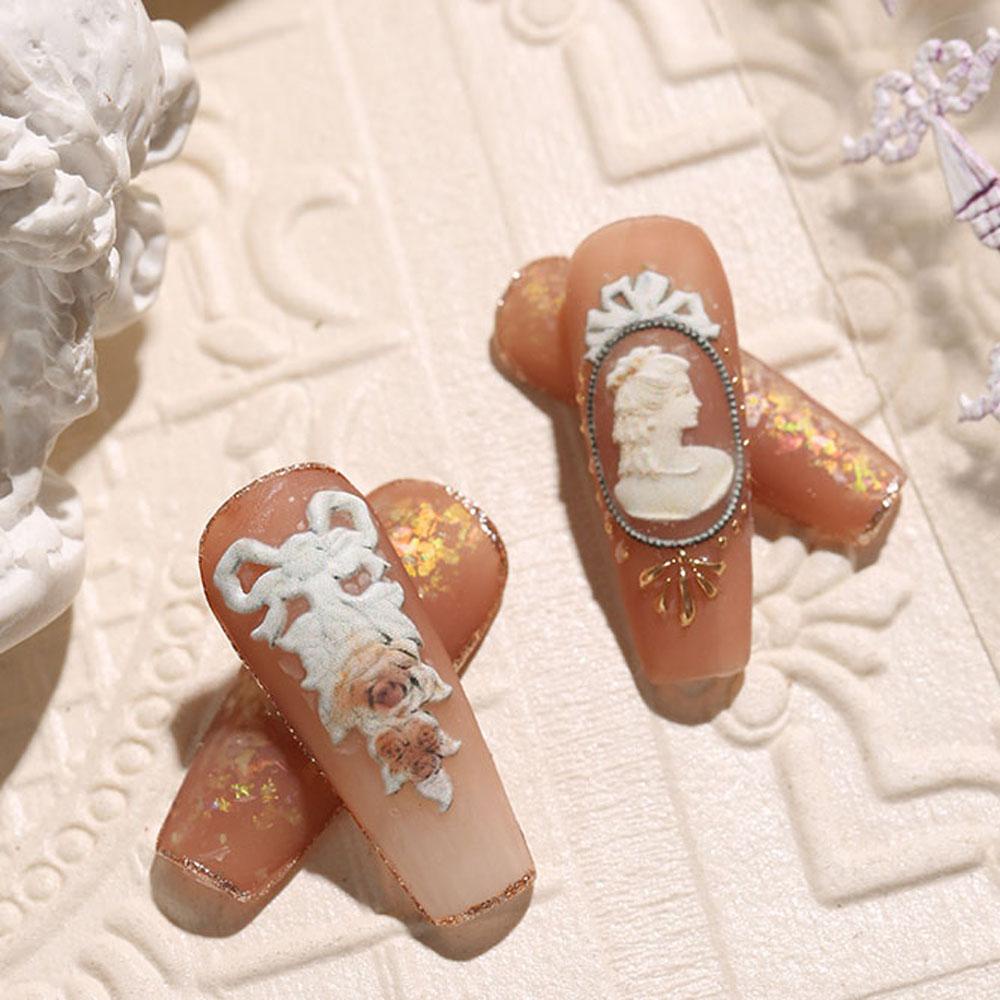 OCEANMAP Miếng Dán Trang Trí Móng Tay 3D Phong Cách Châu Âu Cổ Điển