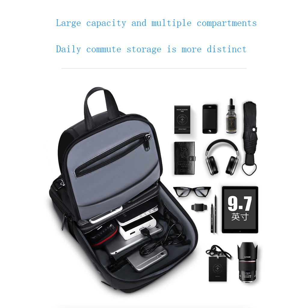 Túi đeo trước ngực chống thấm nước có cổng sạc USB cho nam