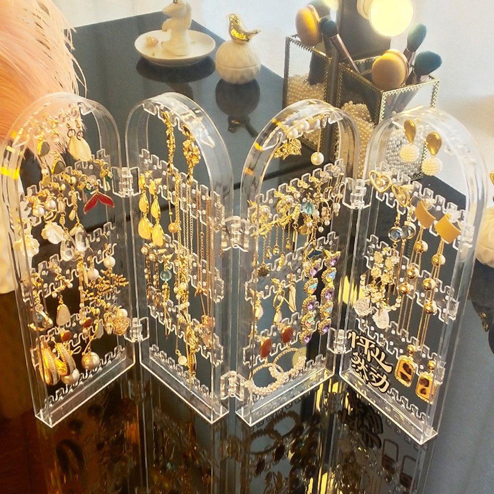 Cabezant earring display rack lưu trữ hàn quốc dây chuyền hữu ích cho bé gái màn hình gấp đồ trang sức bằng nhựa
