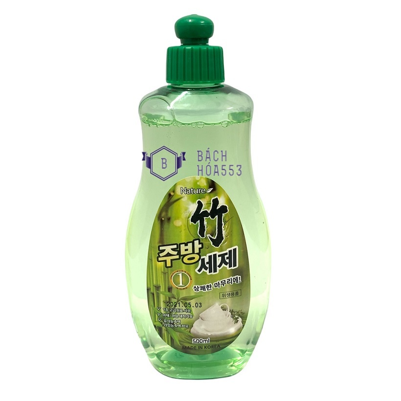 Chai nước rửa chén hữu cơ Queen Bin Korea 500ml (Chiết xuất cây tre)