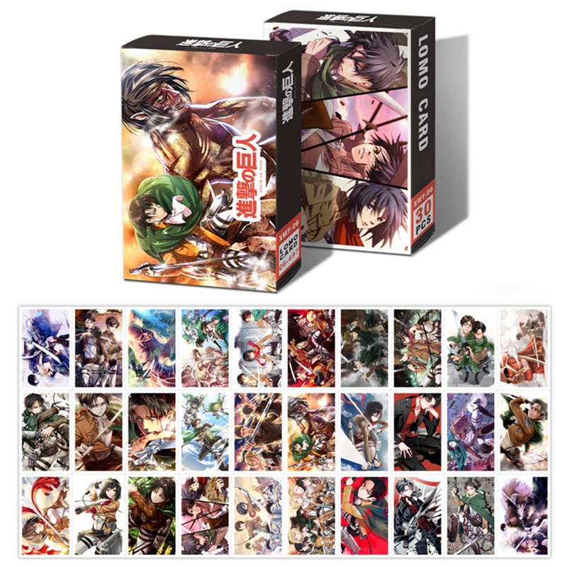 flowersqueen Hộp 30 tấm thẻ lomo hình thủy thủ mặt trăng trong Attack on Titan