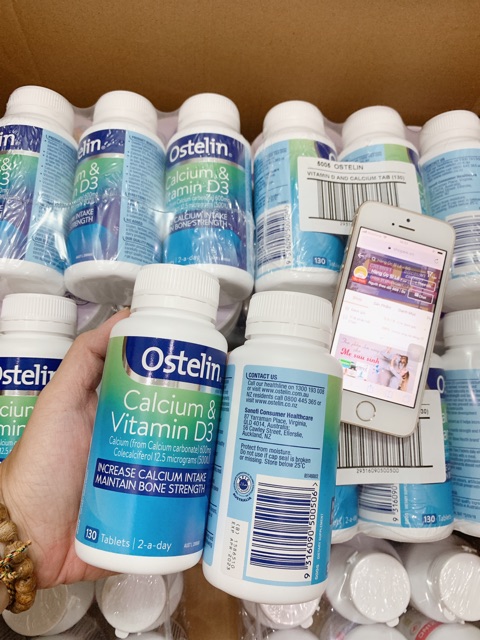 Viên Canxi & Vitamin D3 Ostelin Úc  130viên