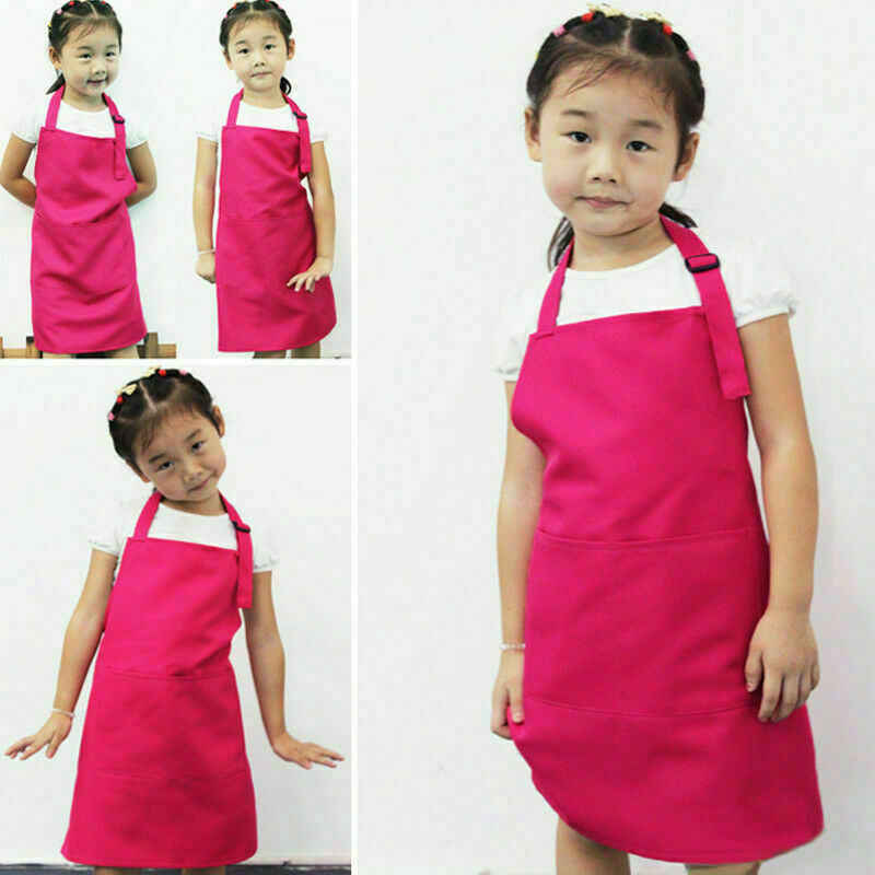 Tạp Dề Nấu Ăn Nghệ Thuật Cho Trẻ Em, Yếm Bếp Thủ Công Cho Bé kèm mũ và bao tay màu hồng-SKU-TAPDEB-va
