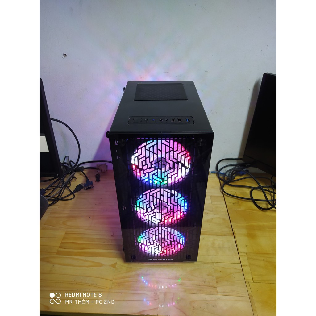 COMBO Vỏ Case Xigmatek NYX + 4 Fan LED 5 Màu có Ảnh Thật