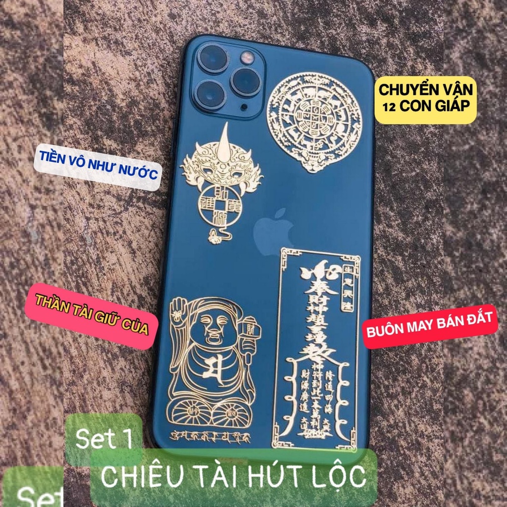 20 Combo Linh Phù Dán Điện Thoại Nhiều Chủ Đề May Mắn Tài Lộc Phong Thủy