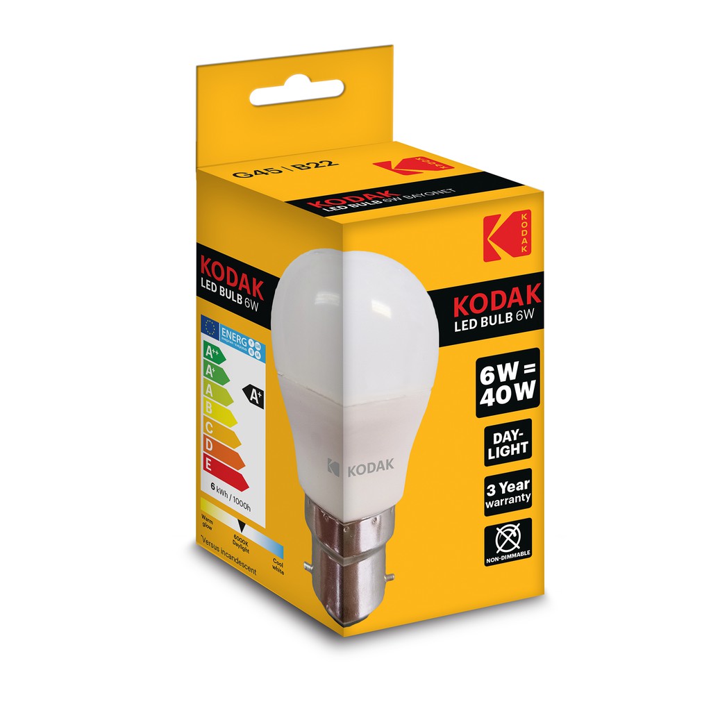 Bóng đèn leb bulb tròn 6W/40W ánh sáng trắng chui đèn gài B22 chất liệu nhựa cao cấp Uncle Bills IL0320 nhập khẩu
