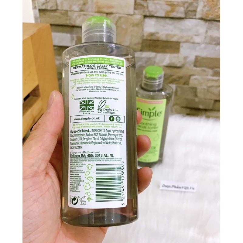 TONER SIMPLE SOOTHING FACIAL CHO DA NHẠY CẢM VÀ DA DỄ NỔI MỤN 200ml - Toner simple