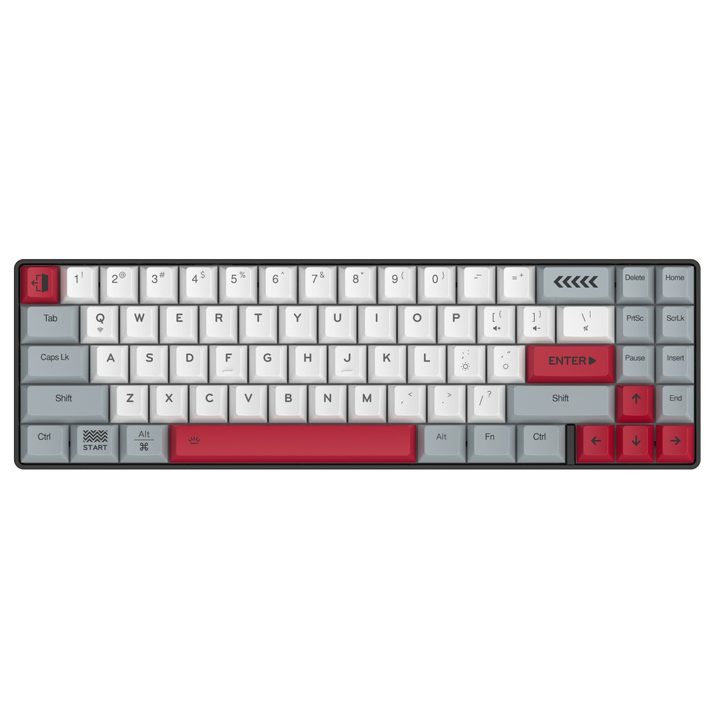 Bàn phím cơ không dây DAREU EK871 GREY-WHITE 71KEY (PBT, Blue/ Brown/ Red D-KAILH switch)