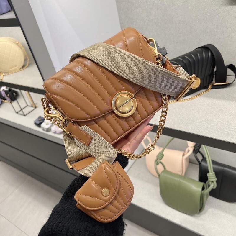 Túi đeo chéo ck khóa tròn Set túi cê ka khóa tròn kèm ví hot trend 2022