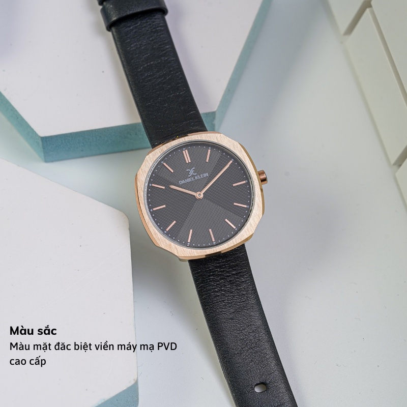 Đồng hồ nữ Daniel Klein Watch DK.1.12654 mặt nhỏ kính cứng chống xước, chống nước, dây da đeo tay cao cấp chính hãng