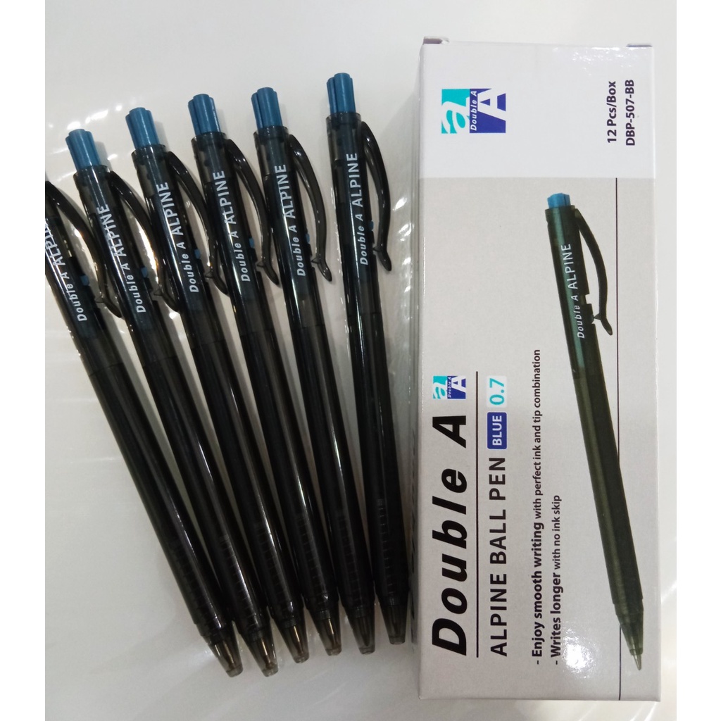 Hộp 12 Bút bi Alpine Double A bút bi ngòi 0.7mm nét đậm màu xanh giá rẻ ANKICO