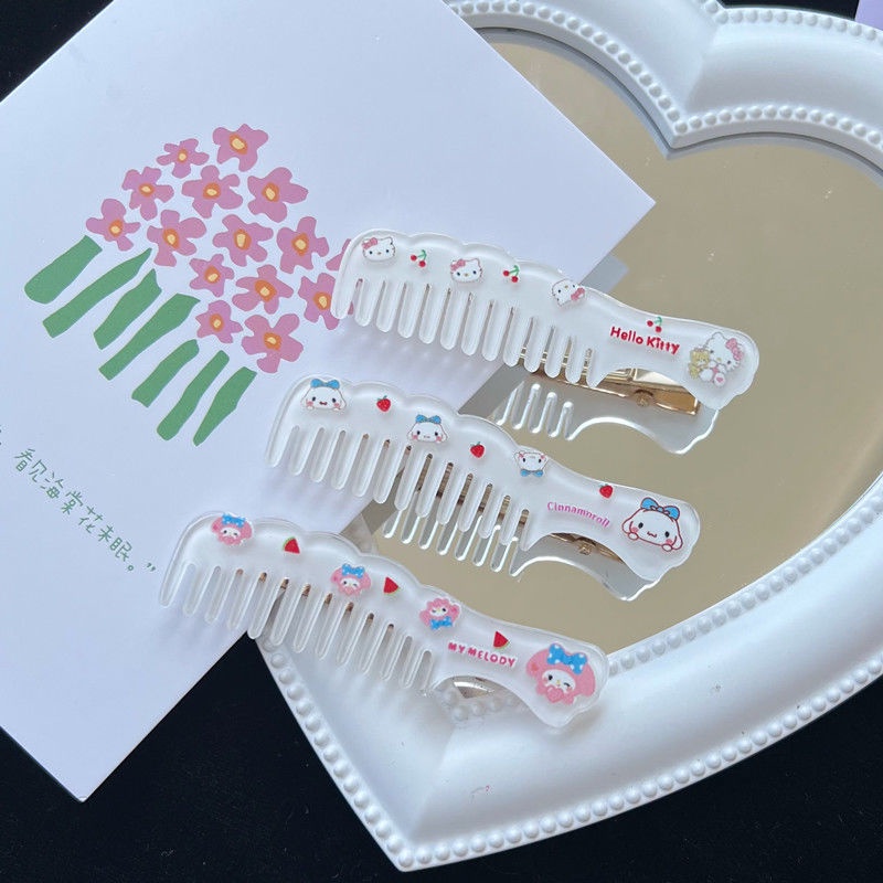 Lược Chải Tóc Loại Nhỏ Hình Mèo Hello Kitty/Trái Tim Dễ Thương Cho Bé Gái