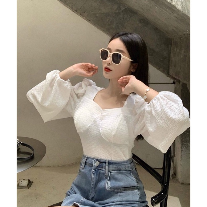 ÁO VOAN SỐP TAY PHỒNG CÓ MOD NGỰC CỰC ĐẸP M6