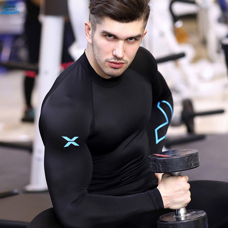Đồ tập gym Tay Dài Bằng Polyester Linh Hoạt Nhanh Khô Có 6 Kích Cỡ Cho Nam