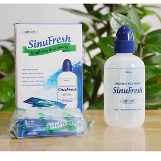 Bình rửa mũi xoang cát linh sinufresh + 30 gói muối