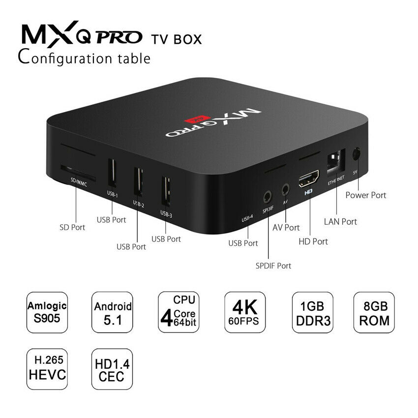 Tv Thông Minh Mxq Pro 4k 2.4g / 5ghz Wifi Android 9.0 1g + 8g Wifi Android 9.0 Quad Core Smart Tv