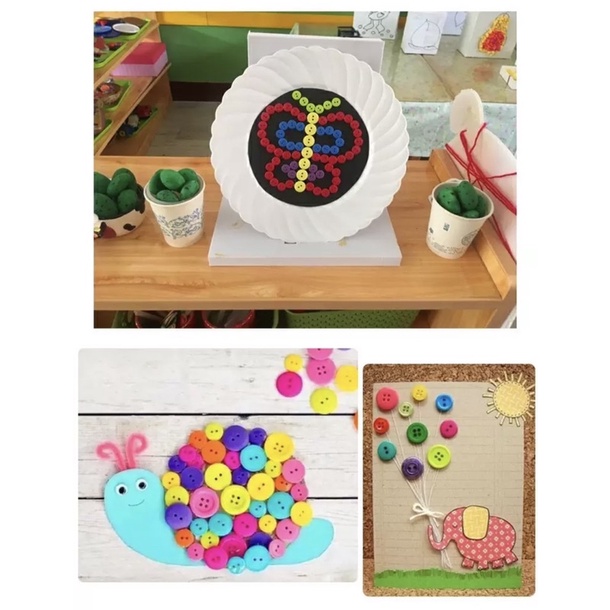 Nút gỗ sắc màu - túi 10 cái