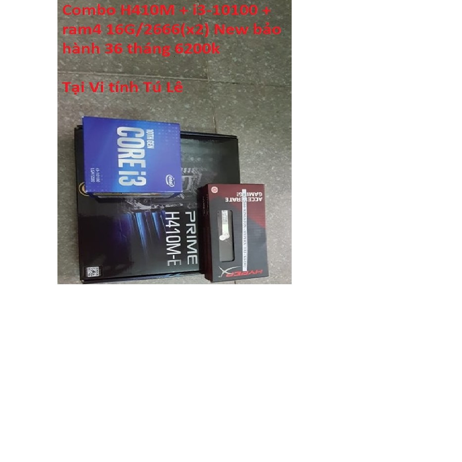 Combo H410 + i3-10100+ram 16G buss 2666 mạnh hơn i7 7700 giá rẻ hơn, hàng new bh 36 tháng