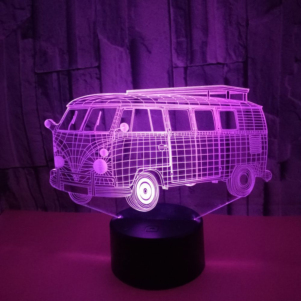 New bus 3D light colorful remote control 3D LED lamp