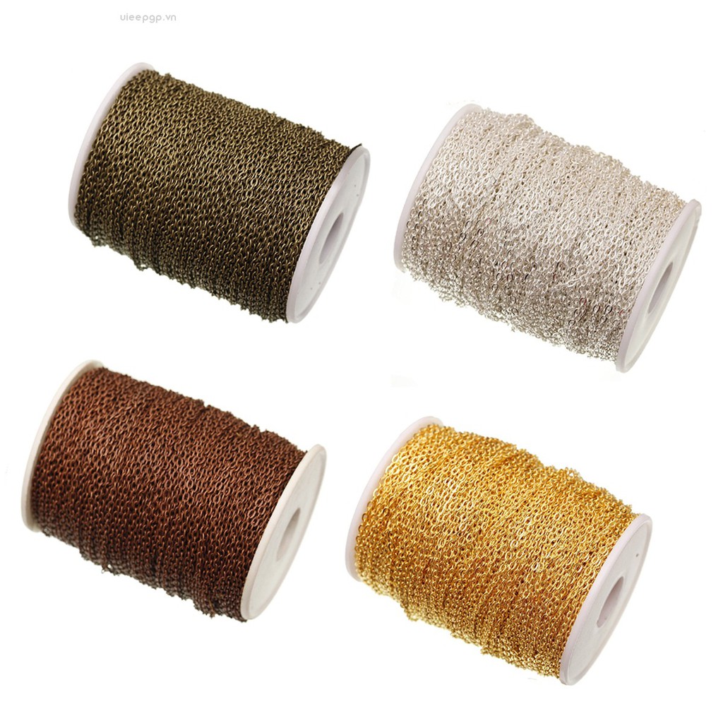 Uieepgp Dây Cáp Kim Loại Dạng Hở Mạ Vàng Bạc Dài 5m 4 Màu Sắc Để Tìm Trang Sức