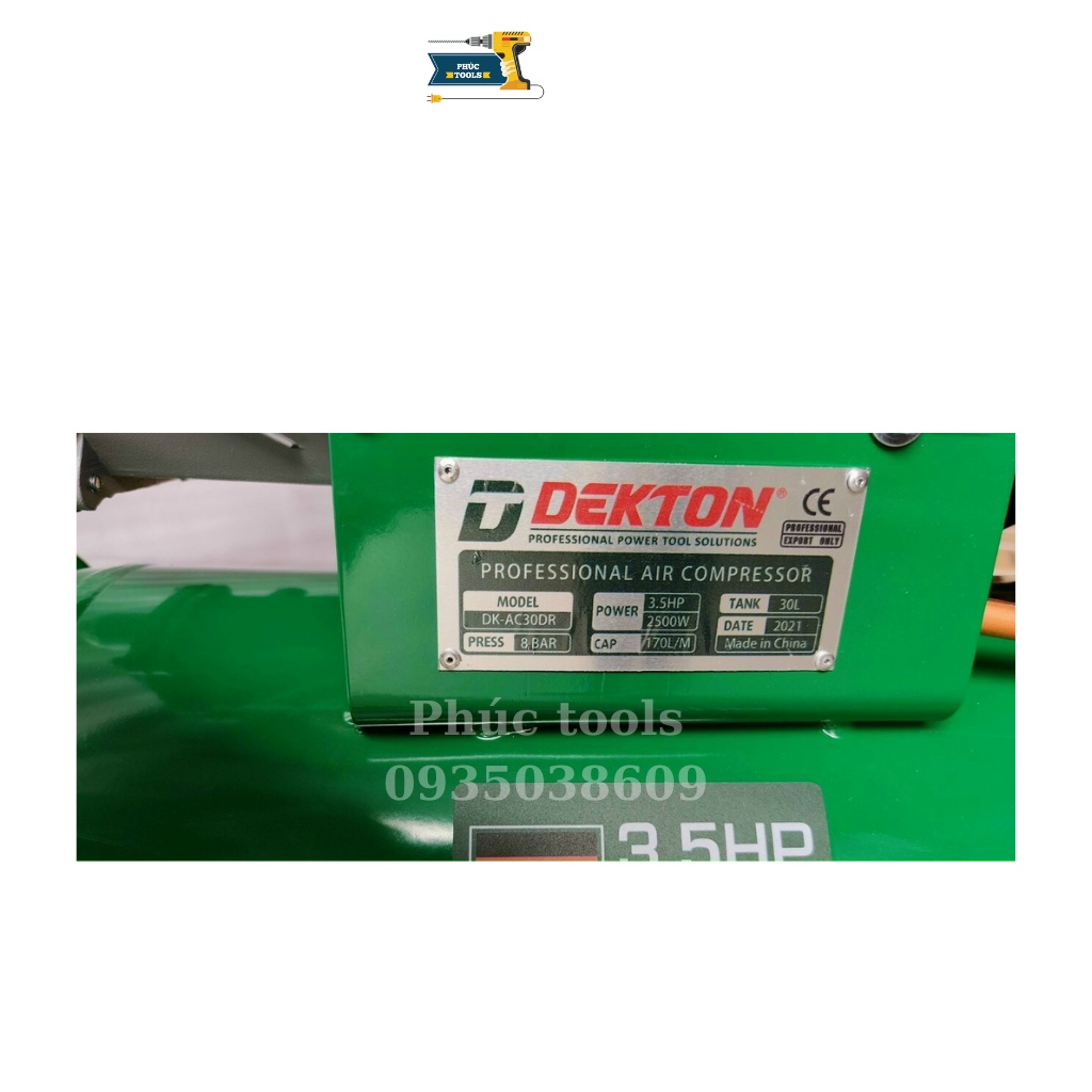 Máy nén khí Dekton có dầu 30 lít DK-AC30DR, máy nén khí
