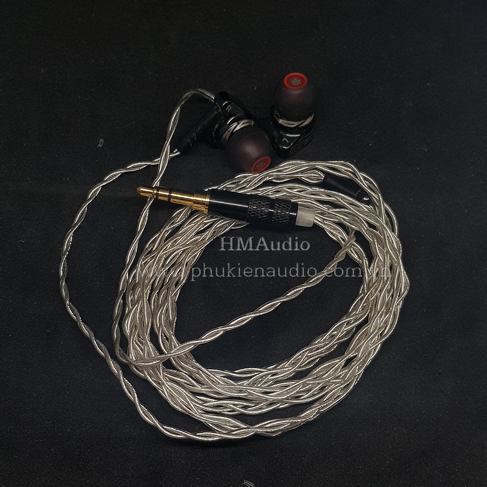 Dây tai nghe đồng mạ bạc OFC 1.0mm tết 4  - Connetor MMCX/ 2pin 0.78mm/ A2DC/ IM01/02/03/50/70