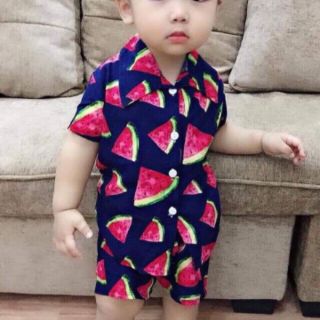 Bộ lanh lụa hoa quả cho bé trai/bé gái