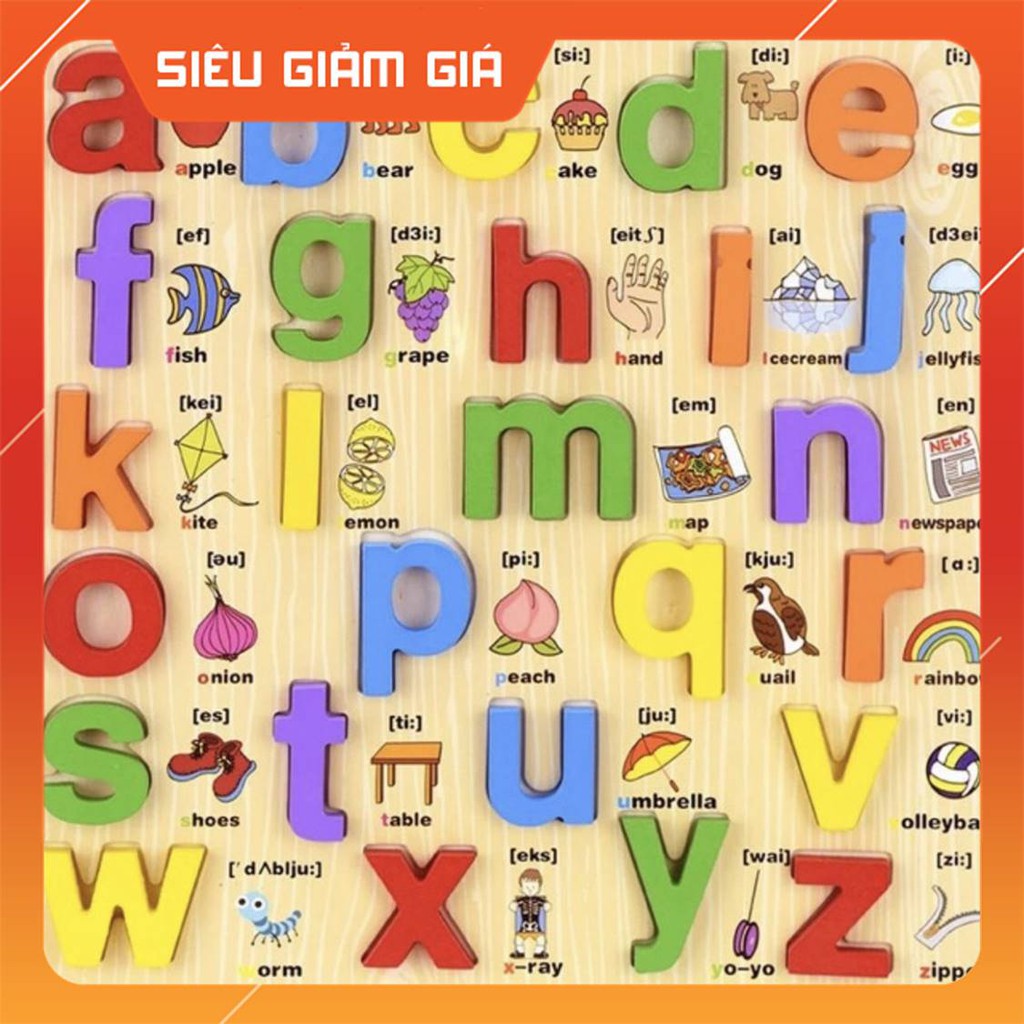 Bảng Chữ Cái Nổi Song Ngữ Chữ Thường  HCM  Bằng Gỗ,Bé học Tiếng Việt,Tiếng Anh