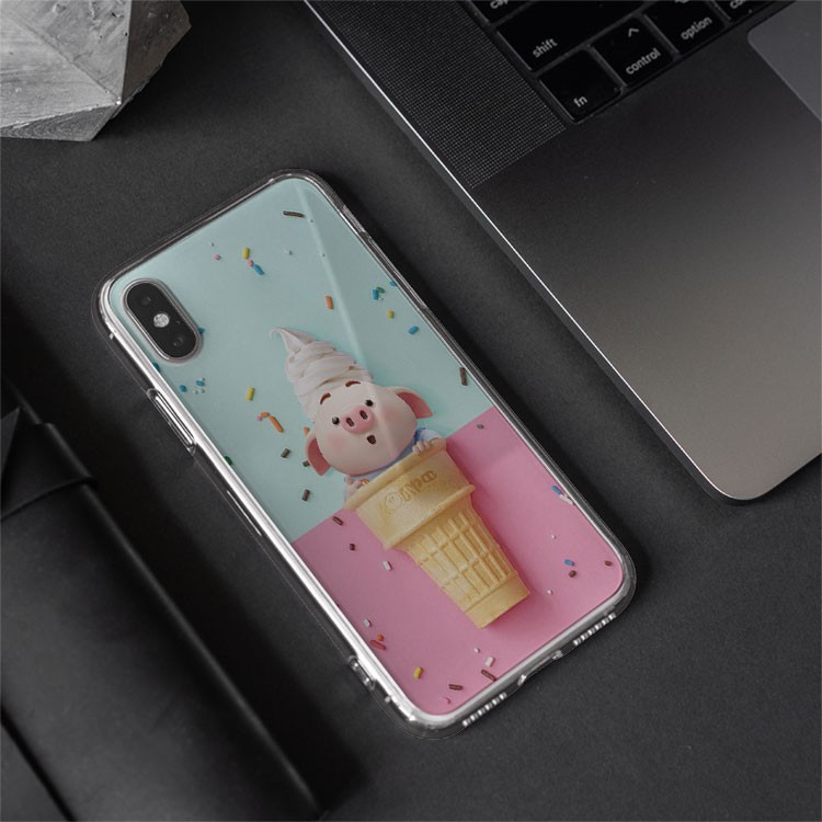 Ốp lưng iphone kem tươi heo hồng Iphone 7/7Plus/8/8Plus/X/Xs/Xs Max/11/11 Promax/12/12 Promax PIG20210112