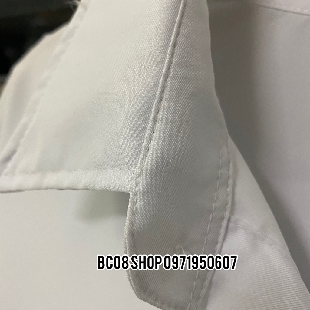 Áo Sơ Mi Trắng Tay Lỡ Có Túi basic Unisex chất vải lụa mềm mịn form rộng full size BC060