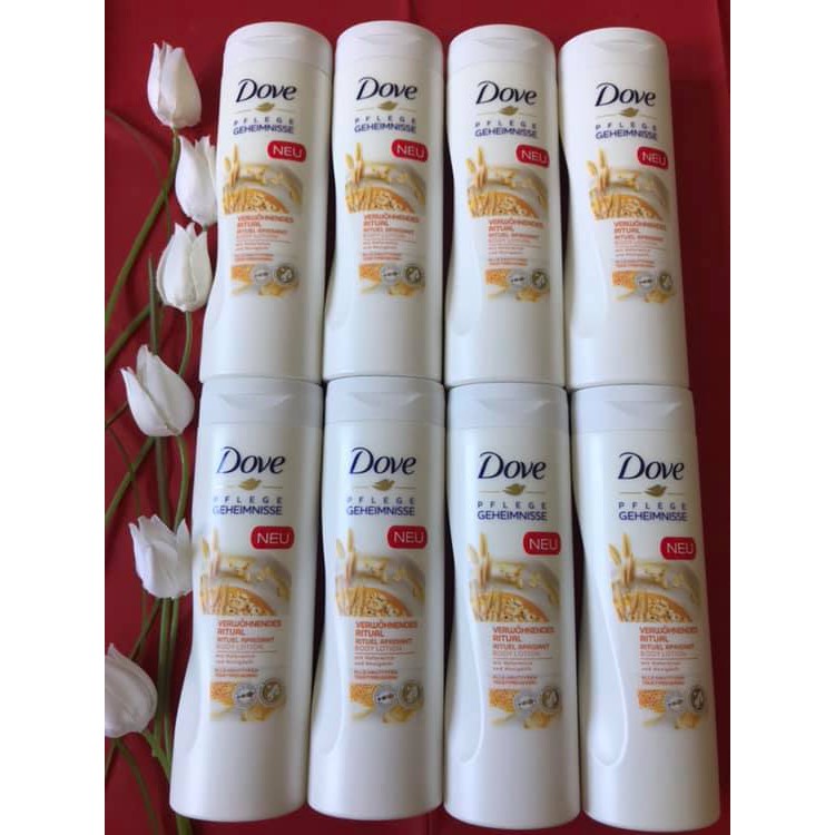 DƯỠNG DA TOÀN THÂN DƯỠNG ẨM TỪ MẬT ONG VÀ YẾN MẠCH - DOVE loại verwöhnendes Ritual Body Lotion 400ml (MỌI LOẠI DA)