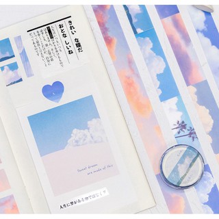 [CHIẾT 50CM] Băng dính Washi Tape mây trời trang trí tranh vẽ, sổ tay, planner