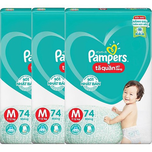 Tã Quần Bỉm Quần Pampers Giữ Dáng Siêu Đại M74 L68 XL62 XXL56