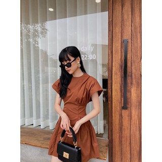 Váy kaki xếp ly eo 317