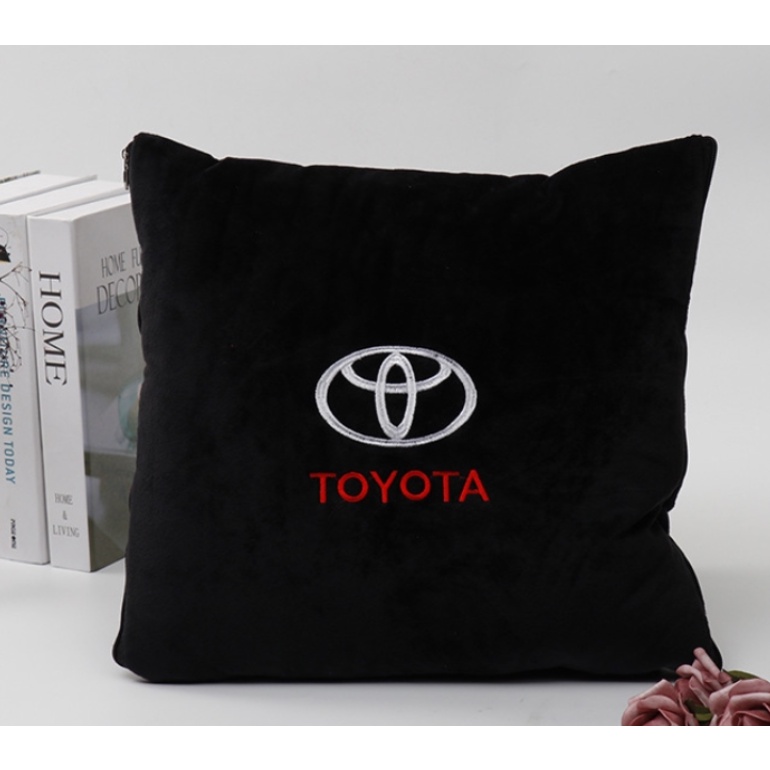 Chăn lông tuyết kiêm gối ô tô Lexus gấp gọn khóa kéo vải nhung hàng cao cấp cho ô tô chống lạnh trên ô tô thêm sang