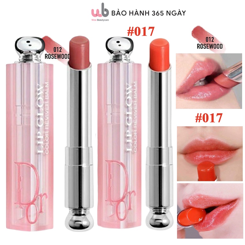 Combo Son Dưỡng Dior 012,017 [Chính Hãng],012 Lên Màu Tự Nhiên,Không Quá Nhạt,017 Màu Hồng Cam,SPF=10,Tặng Kèm 1 Túi Gấu