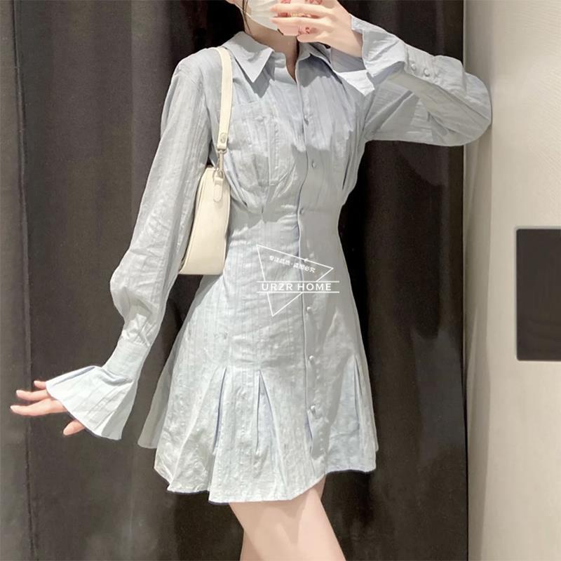 Đầm Sơ Mi Tay Dài Dáng Ôm Thời Trang Mùa Thu Cho Nữ
