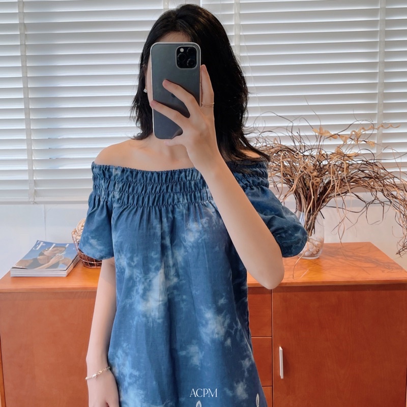Lilie dress / Váy tay phồng phối ren