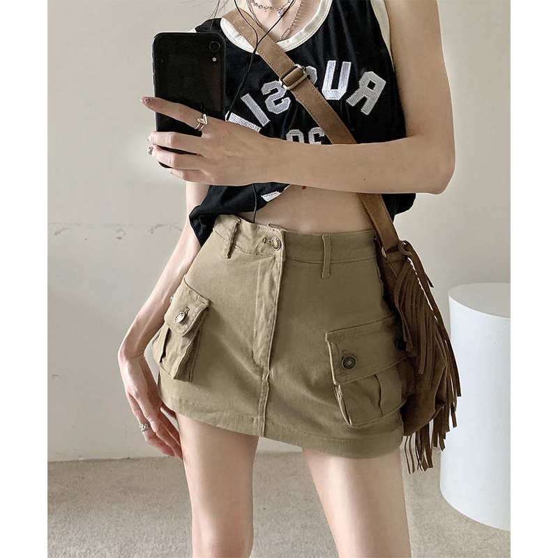 Chân váy jean Chữ A Lưng Cao Thời Trang Cho Nữ