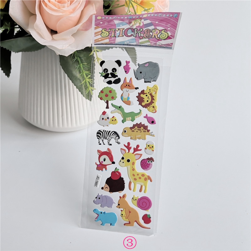 1 Sheet ▶ Animal Zoo Educational Toys Stickers ◀ Cartoon 3D DIY Kids Reward Stickers