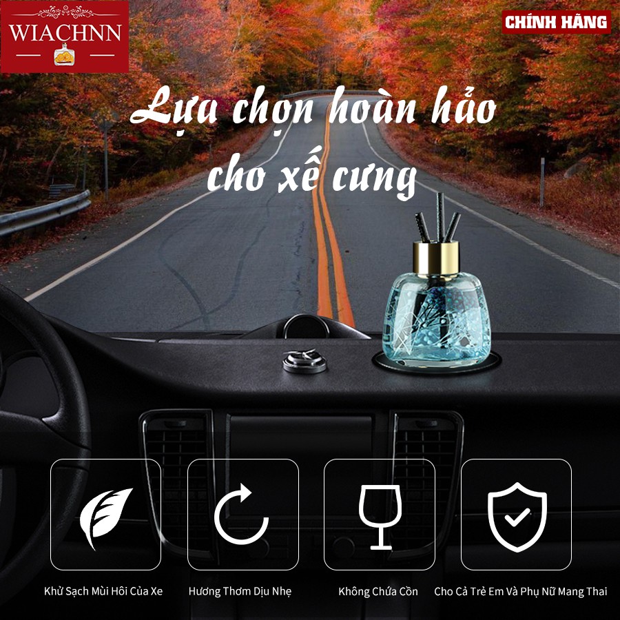 Tinh Dầu Nước Hoa Ô Tô WIACHNN 120ml Que Gỗ Tự Nhiên Lọ Khuếch Tán Tạo Hương Thơm Cho Xế Cưng Khử Mùi Thơm Phòng O2