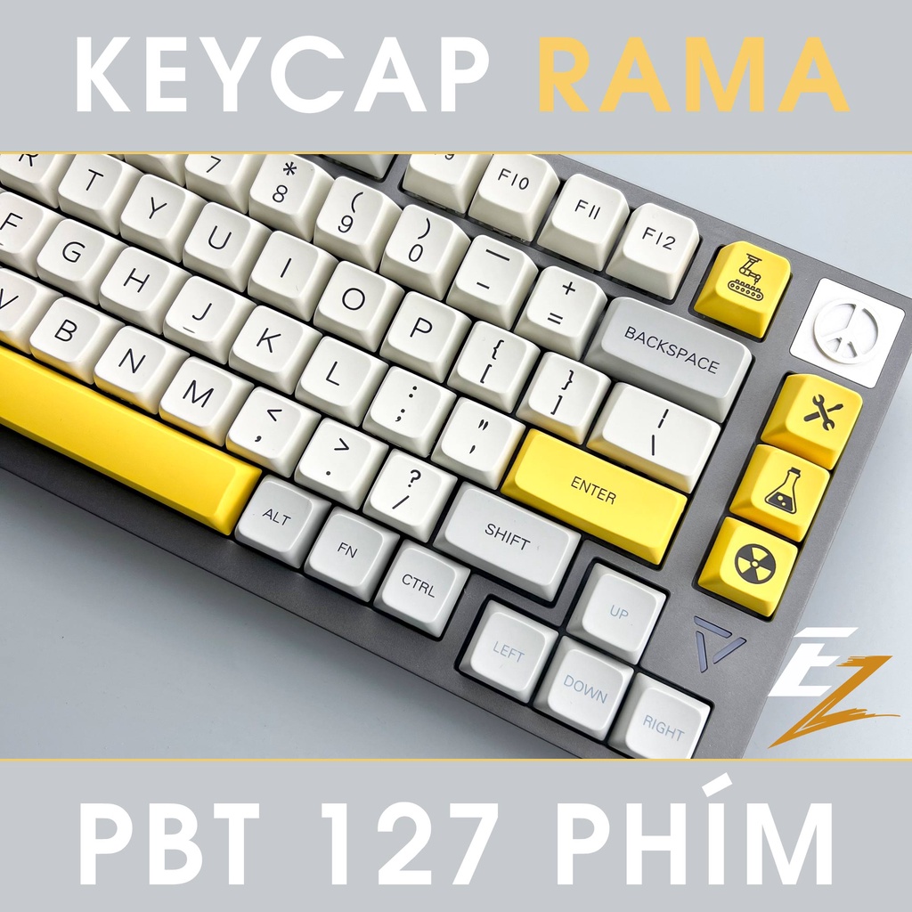 Keycap Cho Bàn Phím Cơ Rama Thick PBT Dyesub 127 Phím MDA Profile Của EZPC