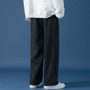 Quần Joggers / Quần Thể Thao Ống Rộng Bằng Lụa Lạnh Mỏng Cắt Thẳng Màu Đen / Xám Kích Thước S-5XL Phong Cách Hip Hop Cho Nam