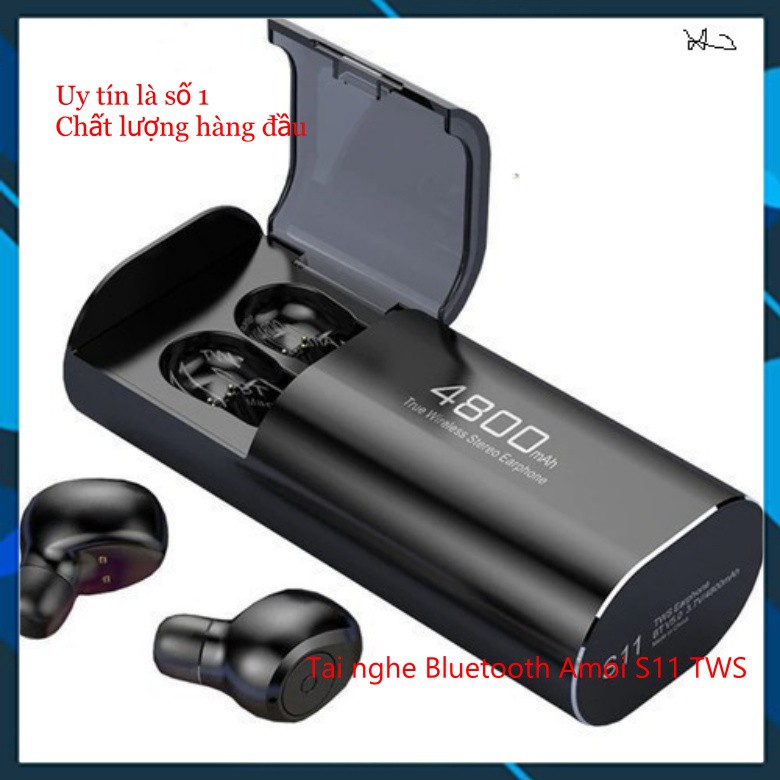 Tai nghe Bluetooth Không Dây Nhét Tai Kiêm Sạc Dự Phòng Amoi S11 TWS Nâng Cấp Hơn i7, i9, i12, F9, F9 Pro bobstore01 | BigBuy360 - bigbuy360.vn