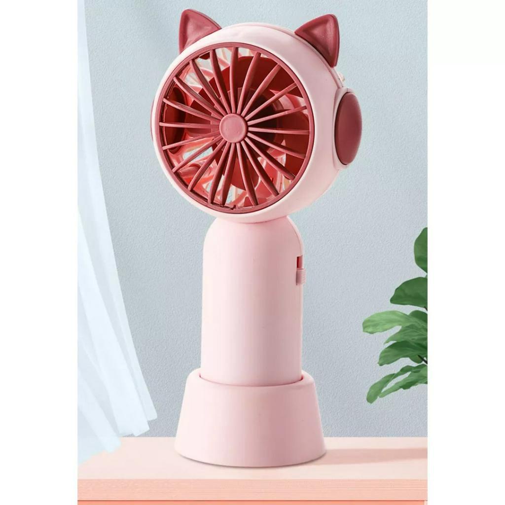 Quạt Tích Điện Cầm Tay Cute Có Sạc Có Chân Đế MÃ 9939