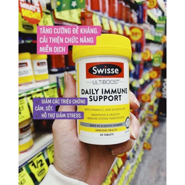 Viên uống tăng cường hệ miễn dịch Swisse Daily Immune Support 60 viên