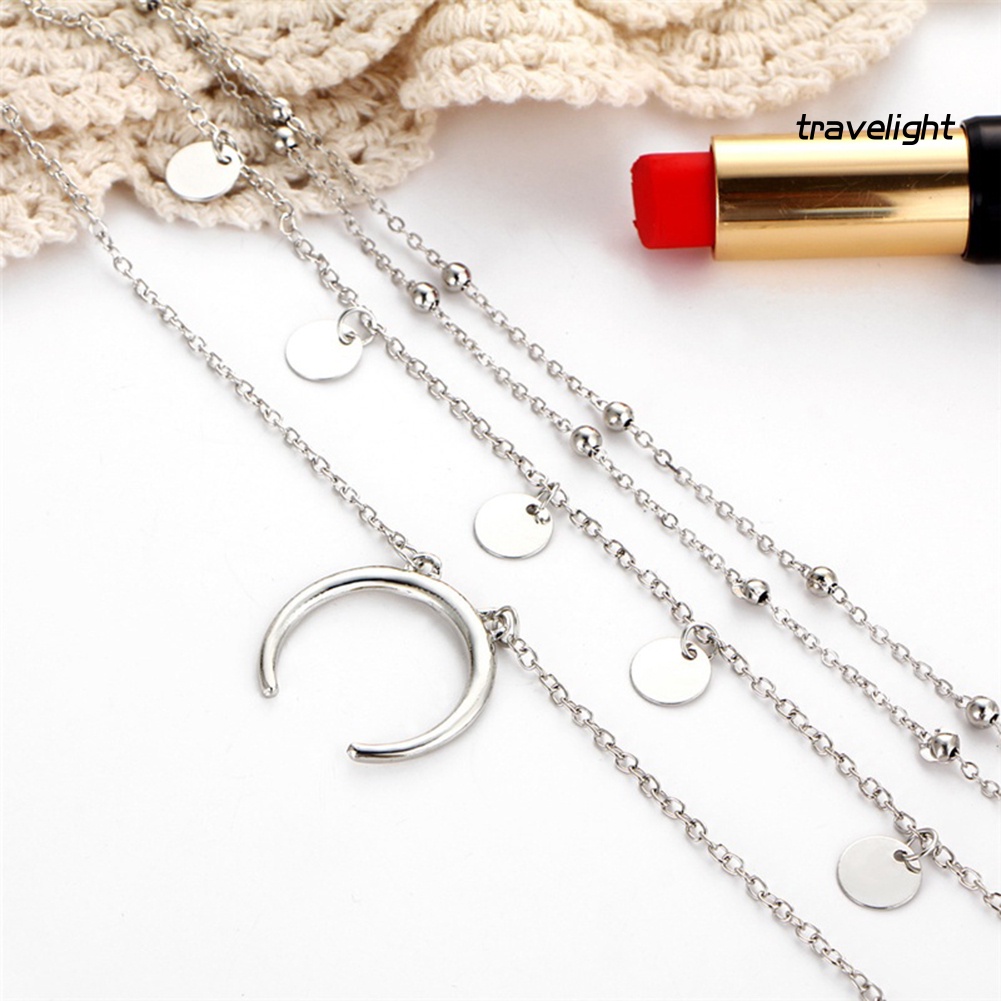Vòng Cổ Choker Nhiều Lớp Mặt Hình Đồng Xu Phong Cách Boho Thời Trang Cho Nữ