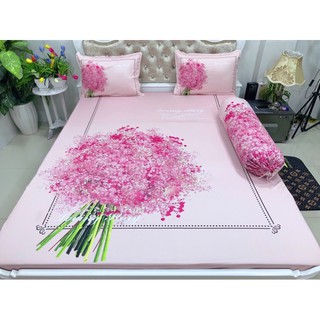 Drap thun lạnh 5D cao cấp mẫu hoa ( 3 màu)