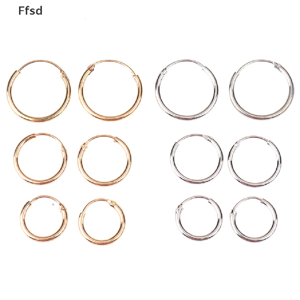 Set 3 Đôi Bông Tai Hình Tròn Nhỏ Đơn Giản Thời Trang Cho Nữ * Nóng